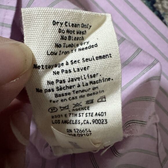 L'AGENCE Cosette Striped High-Low Cropped Button Up Shirt Size Small - Picture 9 of 9